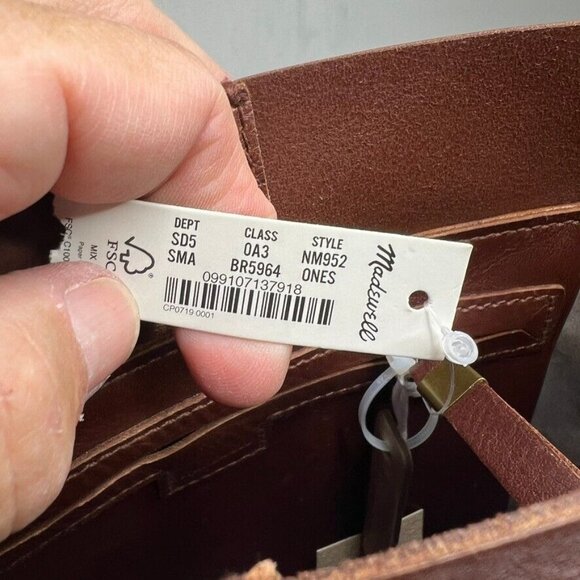 Madewell Rich Brown Leather bucket tote - Picture 11 of 14